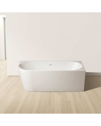 Hugo &amp; Müeller Vrijstaand hoekbad rechts (170x78 cm) met push up wit