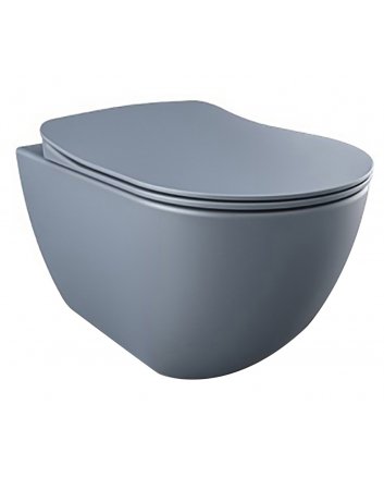 Hugo & Müeller Rimoff Ophang Wc Met Rvs Sproeier (Bidet), Mat Basalt