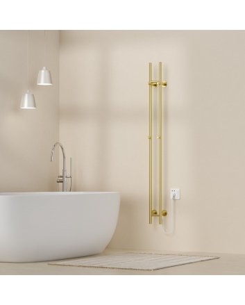 1500x168 - 120 Watt | Elektrische Dubbele Staafhanddoekradiator - Goud