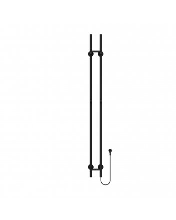 1500x168 - 120 Watt | Elektrische Dubbele Staafhanddoekradiator - Mat Zwart