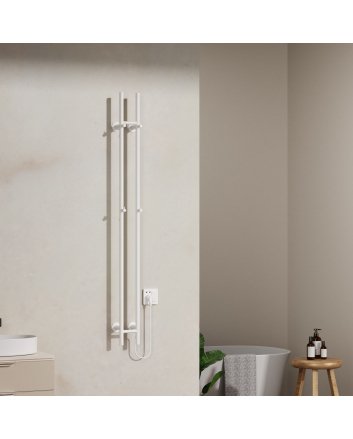 1500x168 - 120 Watt | Elektrische Dubbele Staafhanddoekradiator - Wit