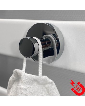 BSXL Magneet-line Chroom – Magnetische enkele haak, kleine knop