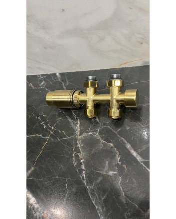 Gouden radiator aansluitset Recht voor radiatoren met onder aansluiting t.b.v 16 mm buis