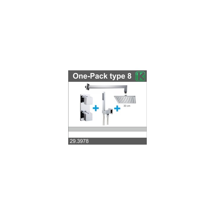 one-pack inbouwthermostaatset vierk.type 8 (30cm)