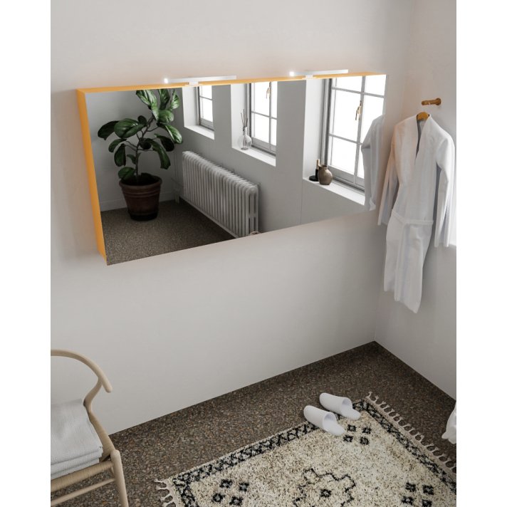 Mondiaz Cubb spiegelkast 150x70x16cm kleur ocher met 3 deuren