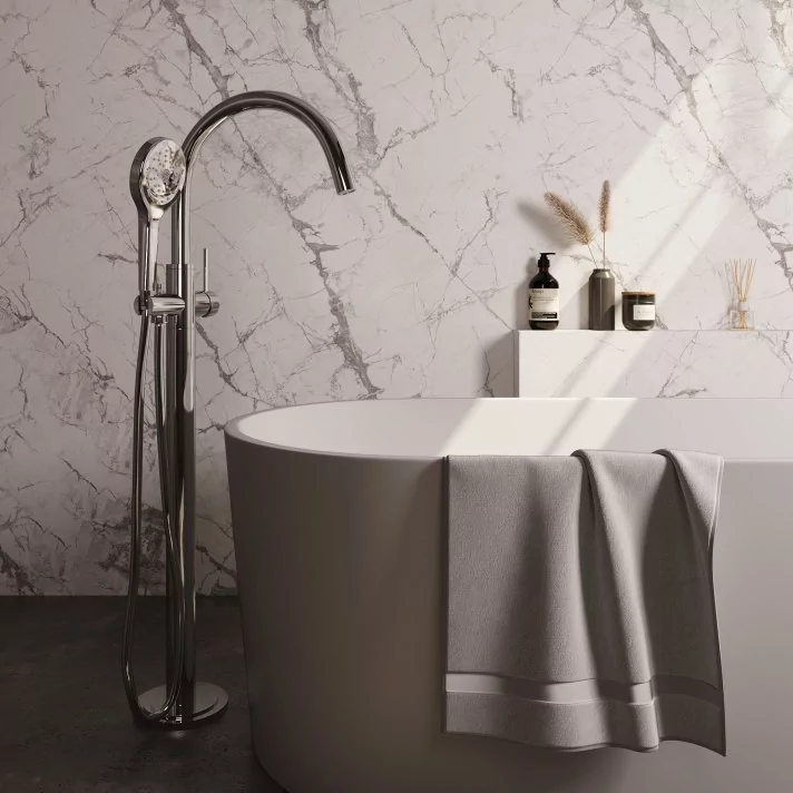 BRAUER Chrome Edition vrijstaande badmengkraan SET 02 met 3-standen handdouche en doucheslang chroom