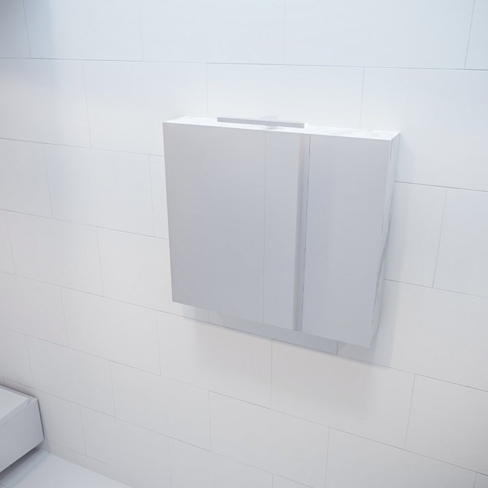 Mondiaz Cubb spiegelkast 80x70x16cm kleur carrara met 2 deuren
