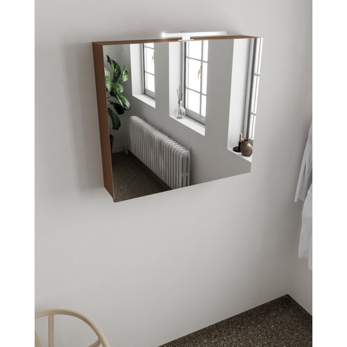 Mondiaz Cubb spiegelkast 80x70x16cm kleur rust met 2 deuren