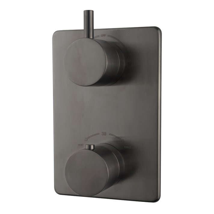 Caral afbouwdeel inbouwthermostaat 2 weg gunmetal