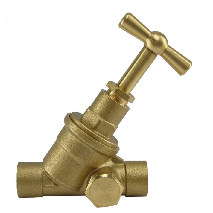 Riko Gastec stopkraan 22 mm capillair x capillair met aftapgelegenheid
