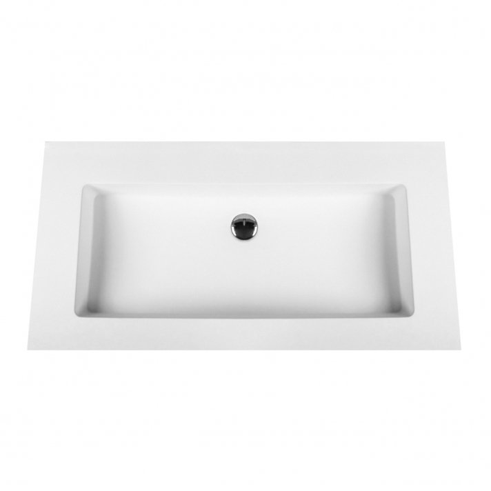 Eco Elegance Solid Surface Wastafel Zonder Kraangat (80cm) - Wit