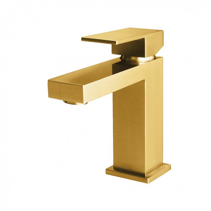 Eco Elegance Chan Wastafelmengkraan Square - Geborsteld Goud
