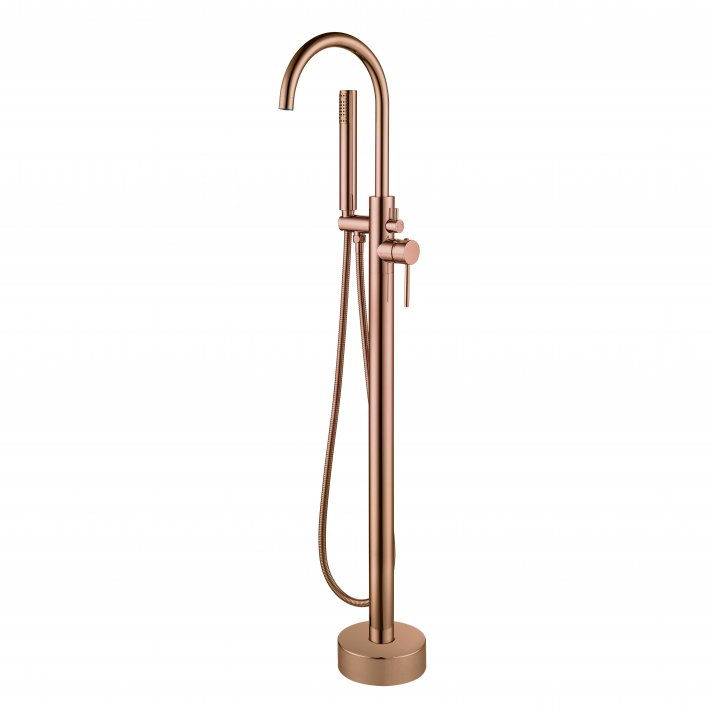 Eco Elegance Vrijstaande Badmengkraan Met Handdouche - Geborsteld Koper