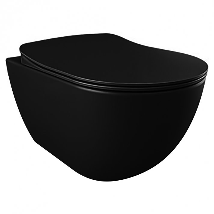 Hugo & Müeller Design Ophang Wc Met Rvs Sproeier (Bidet), Mat Zwart
