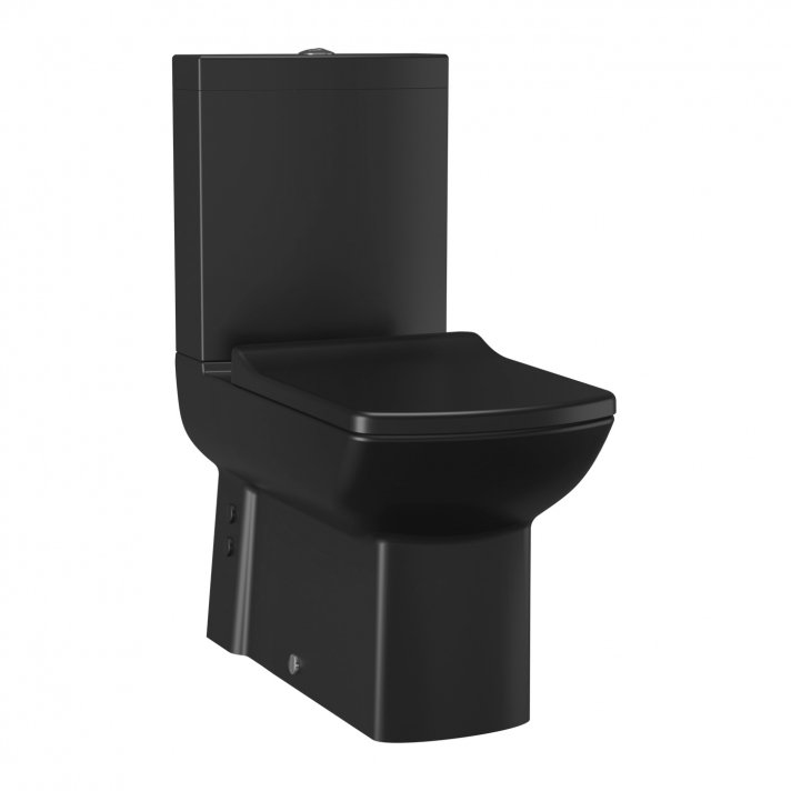Hugo & Müeller Lara Staande Wc Onderpot, Zonder Sproeier (Bidet), Muur/Onder Uitgang Mat Zwart