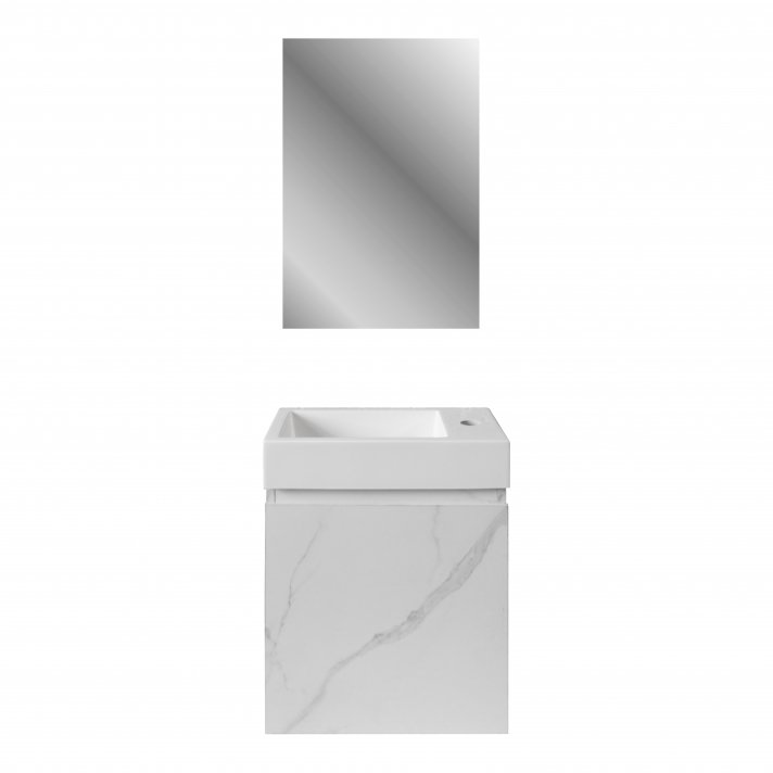 Eco Elegance Spiegel Met Lijst (66x46cm) - Wit Marmer