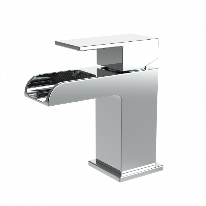 Eco Elegance Square Waterval Wastafelmengkraan - Chroom