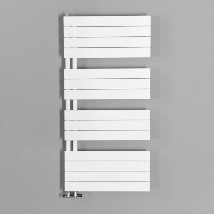 600x1640 - 1072 Watt | Handdoekradiator / Designradiator ARIZONA Wit Zij- & Middenaansluiting