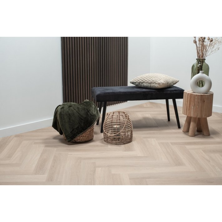 Floer Visgraat plak pvc - Puur Eiken