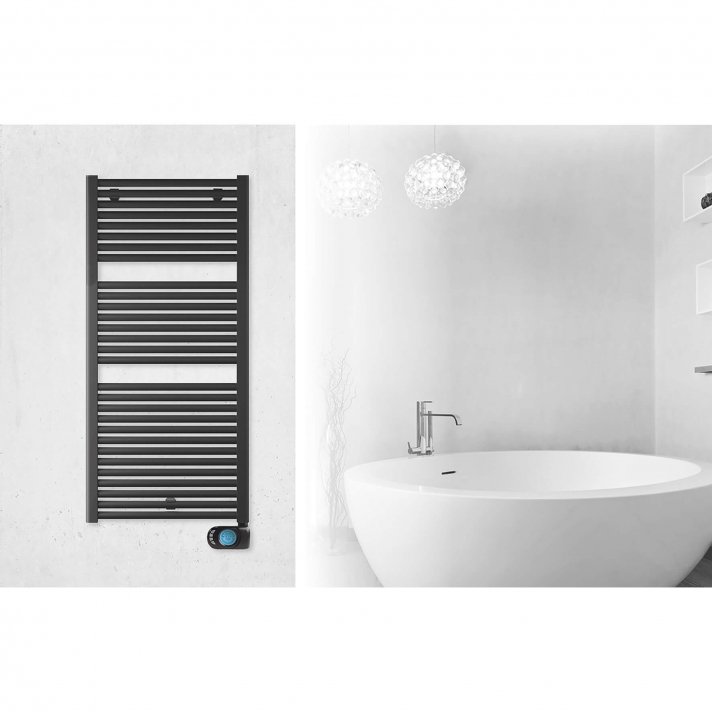 600x1600 - 700 watt | elektrische handdoekradiator zwart