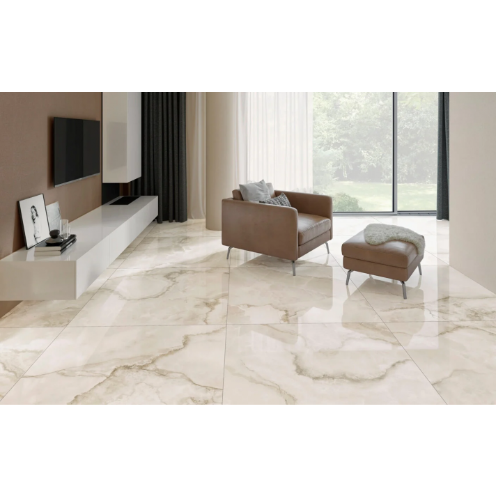 Navarti Basil hoogglans vloertegel 120x120 bone