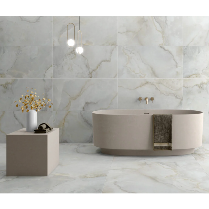 Navarti Basil hoogglans vloertegel 120x120 white