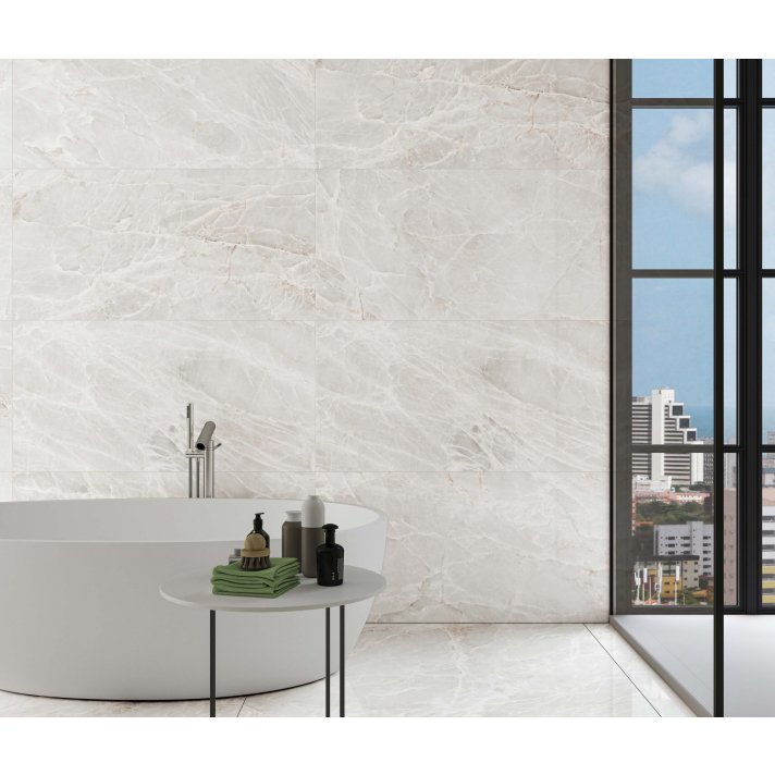 Ecoceramic Brasilia hoogglans vloertegel 30x120 white