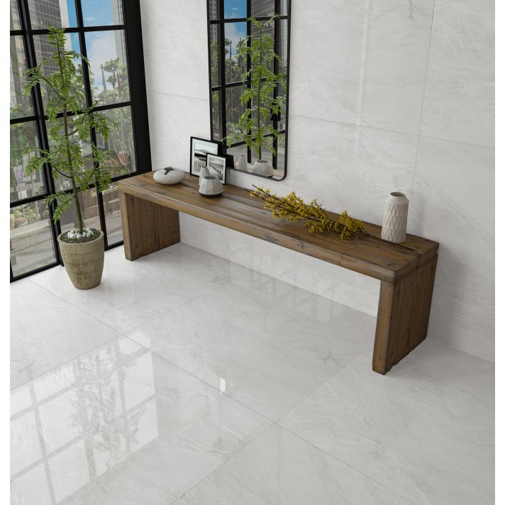Ecoceramic Capraiapol hoogglans vloertegel 120x120 white