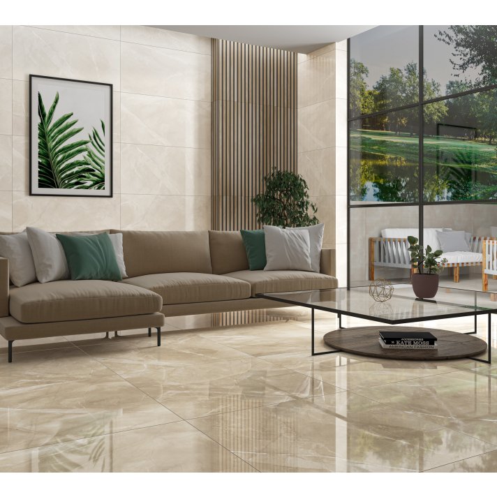 Ecoceramic Vivalto hoogglans vloertegel 90x90 mocca