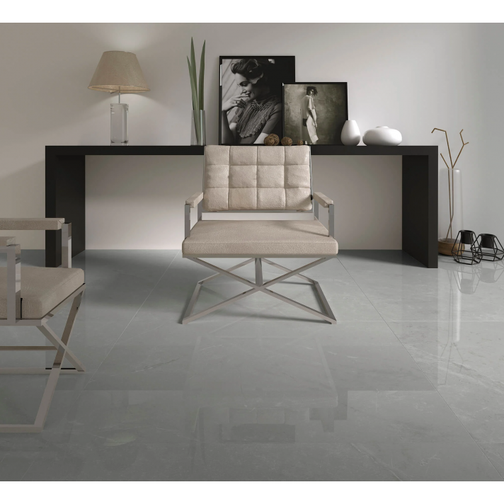 Navarti Butan hoogglans vloertegel 90x90 gris