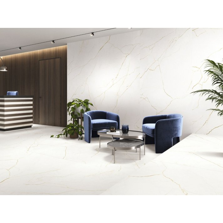 Actiepallet 57.6 m2 | Vloer- en wandtegel marmerlook - gold marmer goud wit 60x120 hoogglans - geschikt voor woonkamer en badkamer