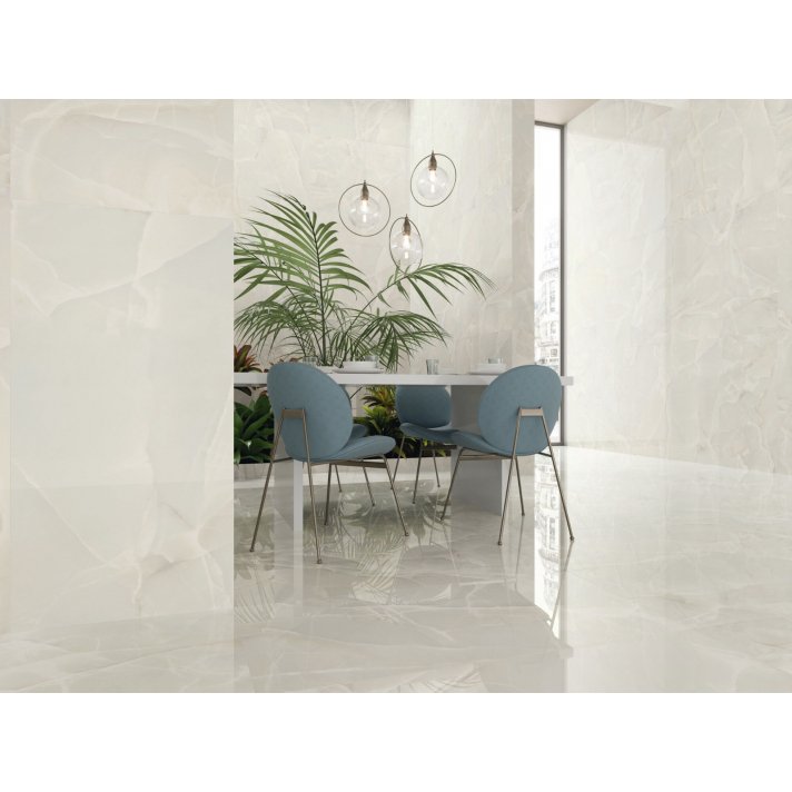 Actiepallet 57.6 m2 | Vloer- en wandtegel marmerlook  - pulpis onix marmer donker grijs 60x120 hoogglans - geschikt voor woonkamer en badkamer