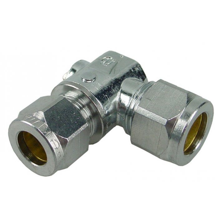 Riko chroom mini-kogelkraan haaks knel 12 mm x 12 mm