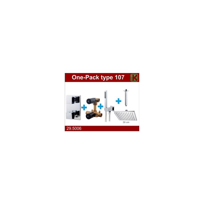 one-pack inbouwthermostaatset type 107 CHR (30cm)