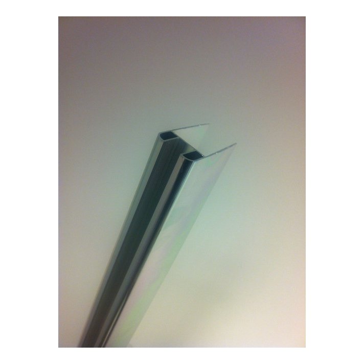 chroom glasprofiel tbv muurprofiel glasdikte 1cm lengte 200 cm