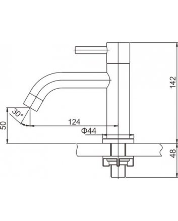 304 fonteinkraan 1/2" RVS