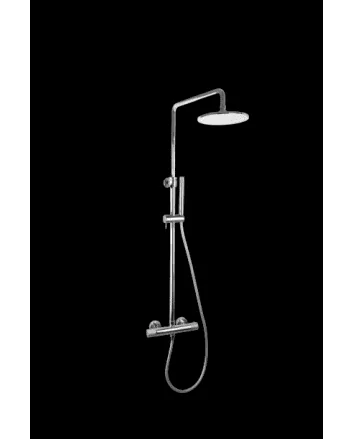 Sani DeLuxe Doucheset opbouw thermostatisch (in hoogte verstelbaar) rond Chroom met geribbeld knop
