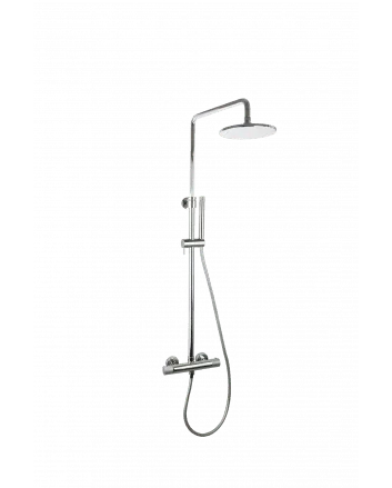 Sani DeLuxe Doucheset opbouw thermostatisch (in hoogte verstelbaar) rond Chroom met geribbeld knop