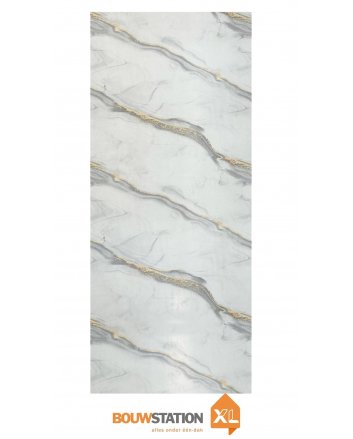 PVC Marmer Plaat Calacatta Gold 280x122x0,3cm - Hoogglans PVC Wandpaneel