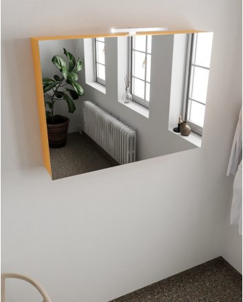 Mondiaz Cubb spiegelkast 100x70x16cm kleur ocher met 2 deuren