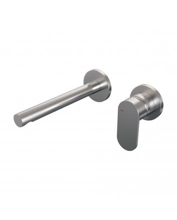 BRAUER Brushed Edition inbouw wastafelmengkraan met rechte uitloop en rozetten model C1 RVS geborsteld PVD