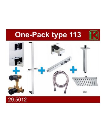 one-pack inbouwthermostaatset type 113 CHR (20cm)