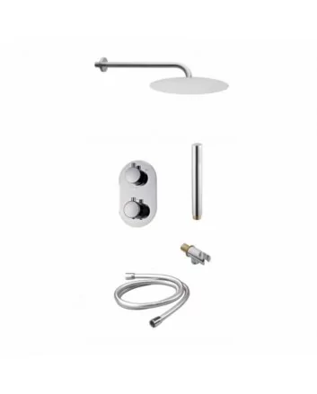 Sani DeLuxe Doucheset inbouw met box thermostaat, muurbevestiging / douchekop 30 cm rond Chroom