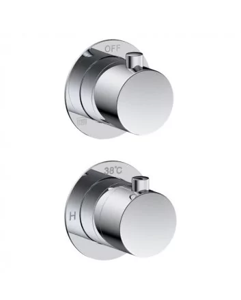 Sani DeLuxe Doucheset inbouw met box thermostaat, muurbevestiging / afwerkringen / douchekop 20 cm rond Chroom