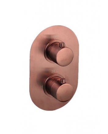 Sani DeLuxe Badset inbouw met box thermostaat, muurbevestiging / doucheslang, staafhanddouche rond Brons