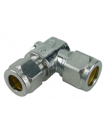 Riko chroom mini-kogelkraan haaks knel 15 mm x 15 mm