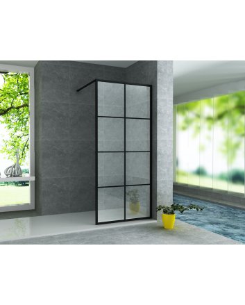 Eco Elegance Inloopdouchewand Raster (900x2000mm) - Mat Zwart