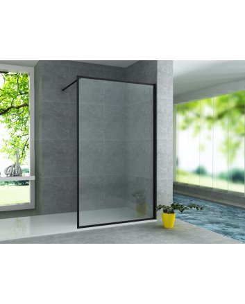 Eco Elegance Inloopdouchewand Mat Zwart Profiel/Rand  90x200cm 8mm