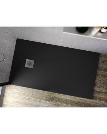 Hugo & Müeller Veroni Madison Flat Composietsteen Douchebak Zwart 120x80x3cm
