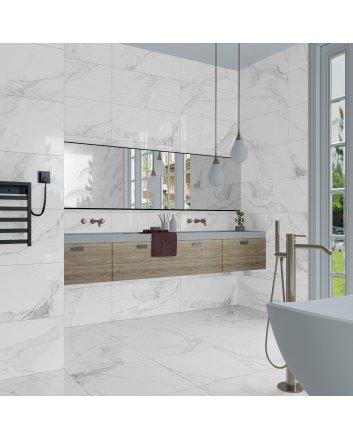 Ecoceramic Marshall hoogglans vloertegel 120x120 white